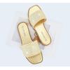 imageLUCKY STEP Womens Rhinestone Flat Sandals Square Open Toe Sparkly Glitter Fashion Braided Slide Sandals SummerGold