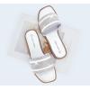 imageLUCKY STEP Womens Rhinestone Flat Sandals Square Open Toe Sparkly Glitter Fashion Braided Slide Sandals SummerSilver