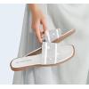 imageLUCKY STEP Womens Rhinestone Flat Sandals Square Open Toe Sparkly Glitter Fashion Braided Slide Sandals SummerSilver