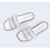imageLUCKY STEP Womens Rhinestone Flat Sandals Square Open Toe Sparkly Glitter Fashion Braided Slide Sandals SummerSilver