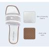 imageLUCKY STEP Womens Rhinestone Flat Sandals Square Open Toe Sparkly Glitter Fashion Braided Slide Sandals SummerSilver