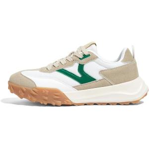 imageLUCKY STEP Womens Platform Tennis Walking Shoe Retro Chunky Casual Breathable Durable Deluxe Fashion Skate SneakerBeigeGreen