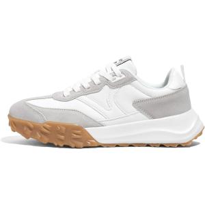imageLUCKY STEP Womens Platform Tennis Walking Shoe Retro Chunky Casual Breathable Durable Deluxe Fashion Skate SneakerWhite