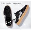 imageLUCKY STEP Womens Glitter Sneakers Fashion Retro Casual Sparkly Bling Shiny Dressy Bedazzled Bridal Wedding Anti Slip Walking ShoesBlackSilver