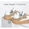 imageLUCKY STEP Womens Glitter Sneakers Fashion Retro Casual Sparkly Bling Shiny Dressy Bedazzled Bridal Wedding Anti Slip Walking ShoesGoldWhite
