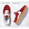 imageLUCKY STEP Womens Glitter Sneakers Fashion Retro Casual Sparkly Bling Shiny Dressy Bedazzled Bridal Wedding Anti Slip Walking ShoesRed