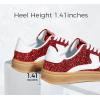imageLUCKY STEP Womens Glitter Sneakers Fashion Retro Casual Sparkly Bling Shiny Dressy Bedazzled Bridal Wedding Anti Slip Walking ShoesRed