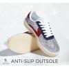 imageLUCKY STEP Womens Glitter Sneakers Fashion Retro Casual Sparkly Bling Shiny Dressy Bedazzled Bridal Wedding Anti Slip Walking ShoesSilverRed