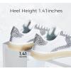imageLUCKY STEP Womens Glitter Sneakers Fashion Retro Casual Sparkly Bling Shiny Dressy Bedazzled Bridal Wedding Anti Slip Walking ShoesWhiteSilver