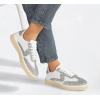 imageLUCKY STEP Womens Glitter Sneakers Fashion Retro Casual Sparkly Bling Shiny Dressy Bedazzled Bridal Wedding Anti Slip Walking ShoesWhiteSilver