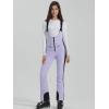 imageALSOGO Womens Insulated Snow Pants Waterproof Windproof Ski Bib Overalls Winter Snowboarding Pants Keep Warm Comfy02light Purple