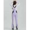 imageALSOGO Womens Insulated Snow Pants Waterproof Windproof Ski Bib Overalls Winter Snowboarding Pants Keep Warm Comfy02light Purple