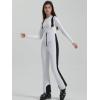 imageALSOGO Womens Insulated Snow Pants Waterproof Windproof Ski Bib Overalls Winter Snowboarding Pants Keep Warm Comfy02white
