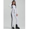 imageALSOGO Womens Insulated Snow Pants Waterproof Windproof Ski Bib Overalls Winter Snowboarding Pants Keep Warm Comfy02white