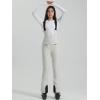 imageALSOGO Womens Insulated Snow Pants Waterproof Windproof Ski Bib Overalls Winter Snowboarding Pants Keep Warm ComfyBeige