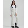 imageALSOGO Womens Insulated Snow Pants Waterproof Windproof Ski Bib Overalls Winter Snowboarding Pants Keep Warm ComfyBeige