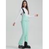 imageALSOGO Womens Insulated Snow Pants Waterproof Windproof Ski Bib Overalls Winter Snowboarding Pants Keep Warm ComfyLight Green