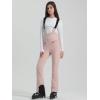 imageALSOGO Womens Insulated Snow Pants Waterproof Windproof Ski Bib Overalls Winter Snowboarding Pants Keep Warm ComfyLight Pink