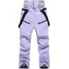 imageALSOGO Womens Snow Pants Waterproof Windproof Insulated Snowboarding Ski Bibs with Detachable SuspendersPurple