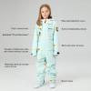 imageGS SNOWING Boys Girls Snowsuit One Piece Ski Suit Waterproof Snowboard Overalls Jumpsuits for WinterGreen