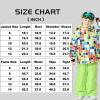 imageGS SNOWING Boys Ski Jackets and Pants Set Insulated Waterproof Windproof Snowsuit Winter Warm Hooded Coat01green