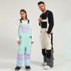 imageGS SNOWING Women and Men Ski Pants Snow Overalls Waterproof Snowboard Insulated Bibs for Couple853blue