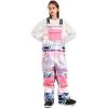 imageGS SNOWING Women and Men Ski Pants Snow Overalls Waterproof Snowboard Insulated Bibs for Couple854colorful