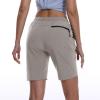 imageGS SNOWING Womens Hiking Shorts Quick Dry Lightweight Athletic Travel Running Zipper Pockets Cargo ShortsLightgrey