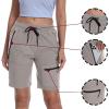imageGS SNOWING Womens Hiking Shorts Quick Dry Lightweight Athletic Travel Running Zipper Pockets Cargo ShortsLightgrey