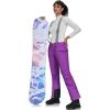 imageGS SNOWING Womens Insulated Snow Pants Waterproof Windproof Snowboard Ski Bibs with Detachable SuspendersPurple