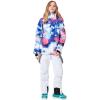 imageGS SNOWING Womens Insulated Snow Pants Waterproof Windproof Snowboard Ski Bibs with Detachable SuspendersWhite