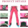 imageGS SNOWING Womens Insulated Snow Pants Waterproof Windproof Snowboard Ski Bibs with Detachable SuspendersWhite