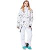 imageGS SNOWING Womens Insulated Snow Pants Waterproof Windproof Snowboard Ski Bibs with Detachable SuspendersWhite