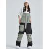 imageGS SNOWING Womens Snow Bibs Ski Pants Waterproof Windproof Insulated Ripstop Snowboarding Overalls for Winter Sport633army Green