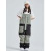 imageGS SNOWING Womens Snow Bibs Ski Pants Waterproof Windproof Insulated Ripstop Snowboarding Overalls for Winter Sport633army Green