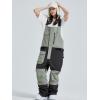 imageGS SNOWING Womens Snow Bibs Ski Pants Waterproof Windproof Insulated Ripstop Snowboarding Overalls for Winter Sport633army Green