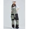 imageGS SNOWING Womens Snow Bibs Ski Pants Waterproof Windproof Insulated Ripstop Snowboarding Overalls for Winter Sport633army Green