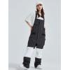 imageGS SNOWING Womens Snow Bibs Ski Pants Waterproof Windproof Insulated Ripstop Snowboarding Overalls for Winter Sport633black