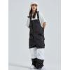 imageGS SNOWING Womens Snow Bibs Ski Pants Waterproof Windproof Insulated Ripstop Snowboarding Overalls for Winter Sport633black