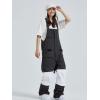 imageGS SNOWING Womens Snow Bibs Ski Pants Waterproof Windproof Insulated Ripstop Snowboarding Overalls for Winter Sport633black