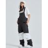 imageGS SNOWING Womens Snow Bibs Ski Pants Waterproof Windproof Insulated Ripstop Snowboarding Overalls for Winter Sport633black