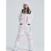 imageGS SNOWING Womens Snow Bibs Ski Pants Waterproof Windproof Insulated Ripstop Snowboarding Overalls for Winter Sport633pink