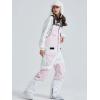 imageGS SNOWING Womens Snow Bibs Ski Pants Waterproof Windproof Insulated Ripstop Snowboarding Overalls for Winter Sport633pink