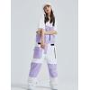 imageGS SNOWING Womens Snow Bibs Ski Pants Waterproof Windproof Insulated Ripstop Snowboarding Overalls for Winter Sport633purple