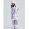 imageGS SNOWING Womens Snow Bibs Ski Pants Waterproof Windproof Insulated Ripstop Snowboarding Overalls for Winter Sport633purple