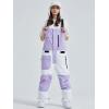 imageGS SNOWING Womens Snow Bibs Ski Pants Waterproof Windproof Insulated Ripstop Snowboarding Overalls for Winter Sport633purple