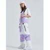 imageGS SNOWING Womens Snow Bibs Ski Pants Waterproof Windproof Insulated Ripstop Snowboarding Overalls for Winter Sport633purple
