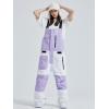 imageGS SNOWING Womens Snow Bibs Ski Pants Waterproof Windproof Insulated Ripstop Snowboarding Overalls for Winter Sport633purple