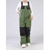 imageGS SNOWING Womens Snow Bibs Ski Pants Waterproof Windproof Insulated Ripstop Snowboarding Overalls for Winter SportArmy Green