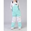 imageGS SNOWING Womens Snow Bibs Ski Pants Waterproof Windproof Insulated Ripstop Snowboarding Overalls for Winter SportIce Blue
